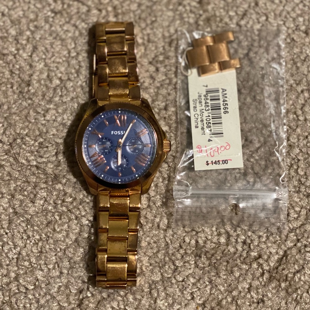 FOSSIL Ceclie Blue Dial Rose Gold Steel Ladies Watch